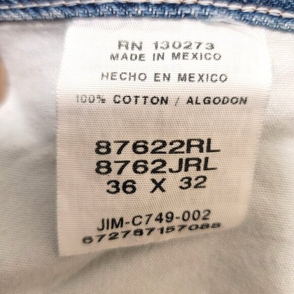 Vintage Rustler Loose Fit Tapered Leg Blue Denim Jeans Size 36 x 32 - Picture 8 of 9